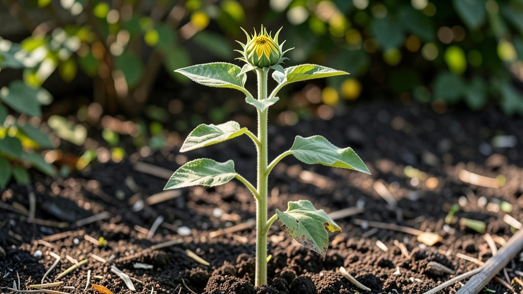 Immature Sunflower Plants: Fast-Growing Stems for Early Harvest