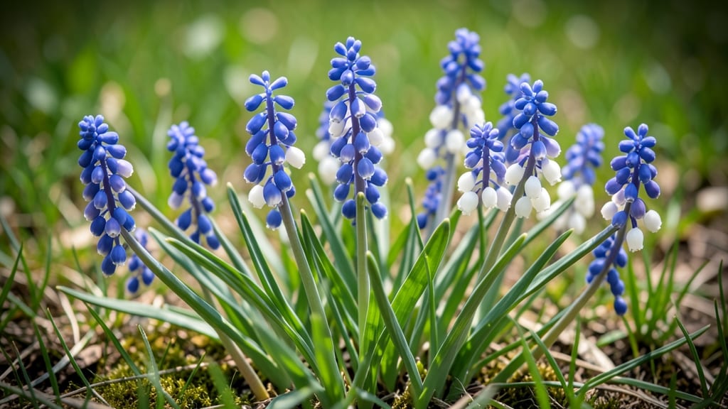 Muscari for Graceful Dangling Flower Spikes