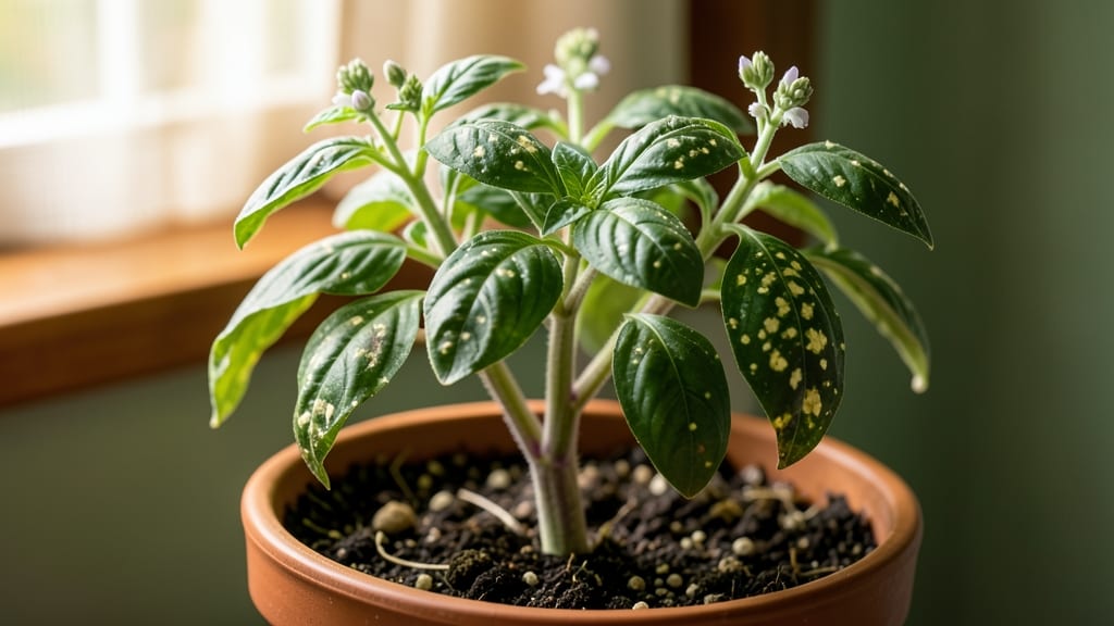 Basil Plant Has White Spots: Fungal Blight Fix Using Copper Spray